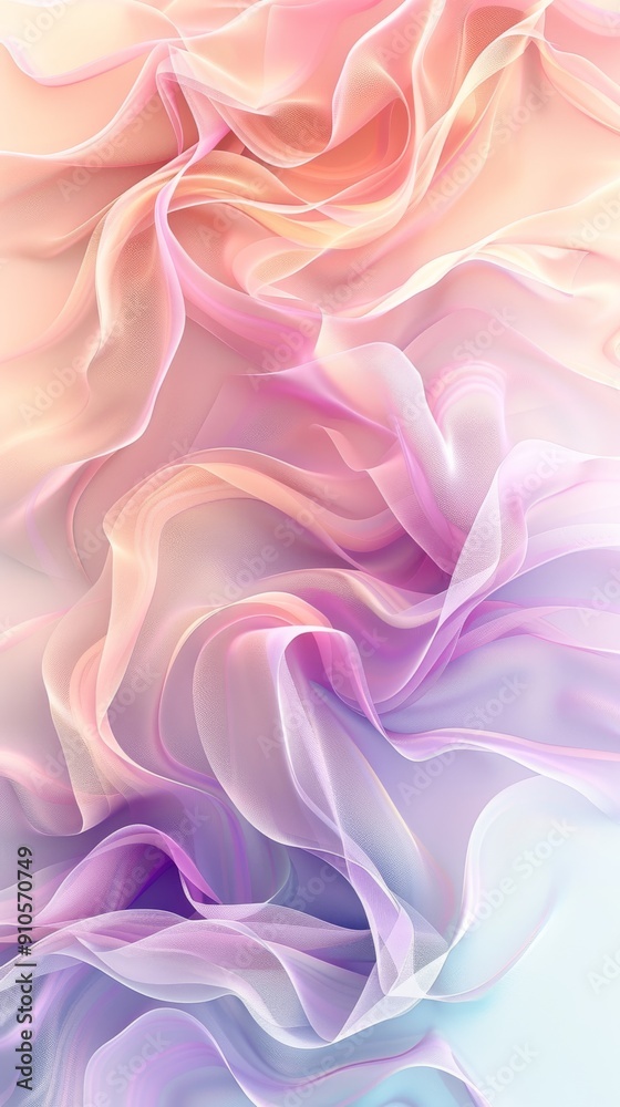 Fototapeta premium Abstract Background of Wavey Shapes in Gradient Pastel Color