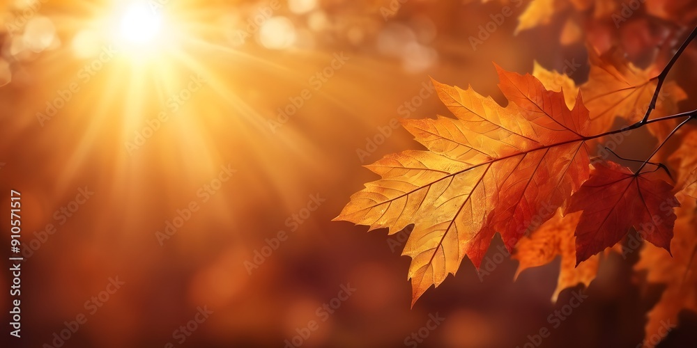 Abstract autumn nature background, with leaves, glowing sun and warm seasonal colors with copy space. Abstract autumn nature background, with leaves, glowing sun and warm seasonal colors with copy space.