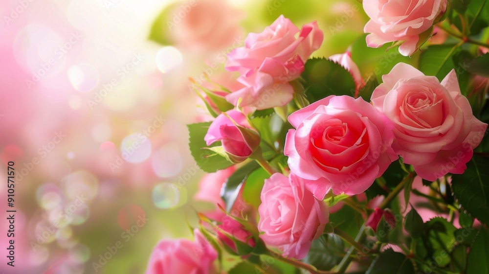 Background of Pink Roses in Real Photography Style Background of Pink Roses in Real Photography Style