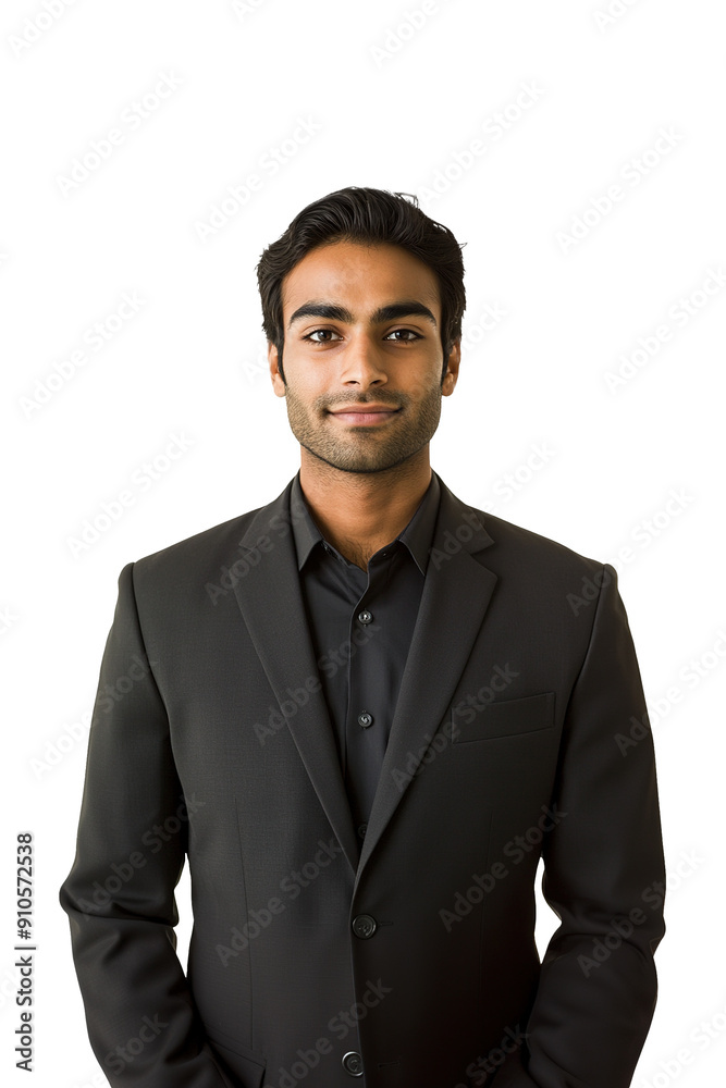 An Indian businessman in a black suit. Isolated and transparent An Indian businessman in a black suit. Isolated and transparent