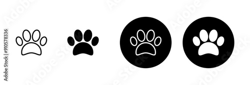 Paw icon vector isolated on white background. Paw Print icon