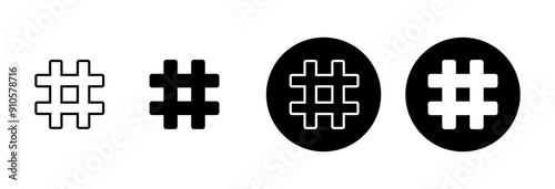 Hashtag icon vector isolated on white background. hashtag vector icon