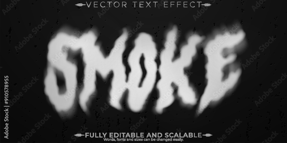 Smoke editable text effect, editable ghost and eerie text style