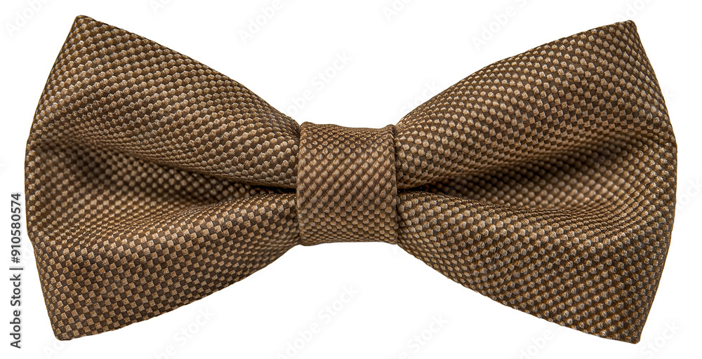 Elegant brown bow tie for formal occasions and events, cut out - stock png.