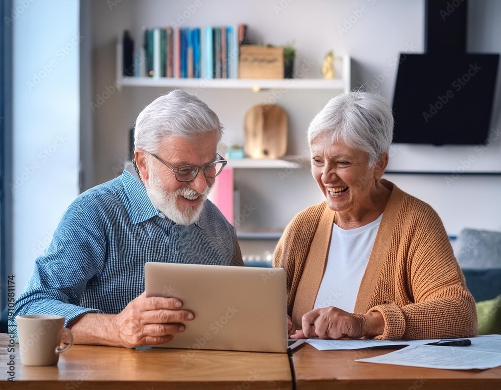 Senior Couple Using Tablet at Home Senior Couple Using Tablet at Home