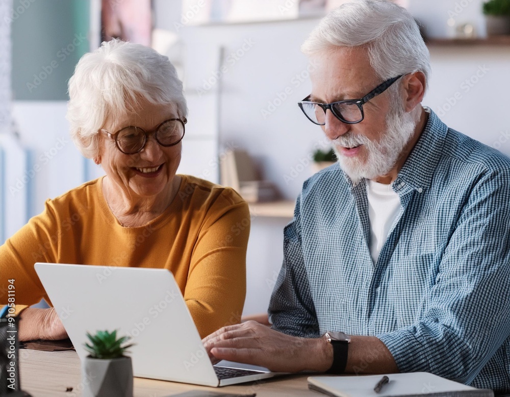 Senior Couple Using Tablet at Home