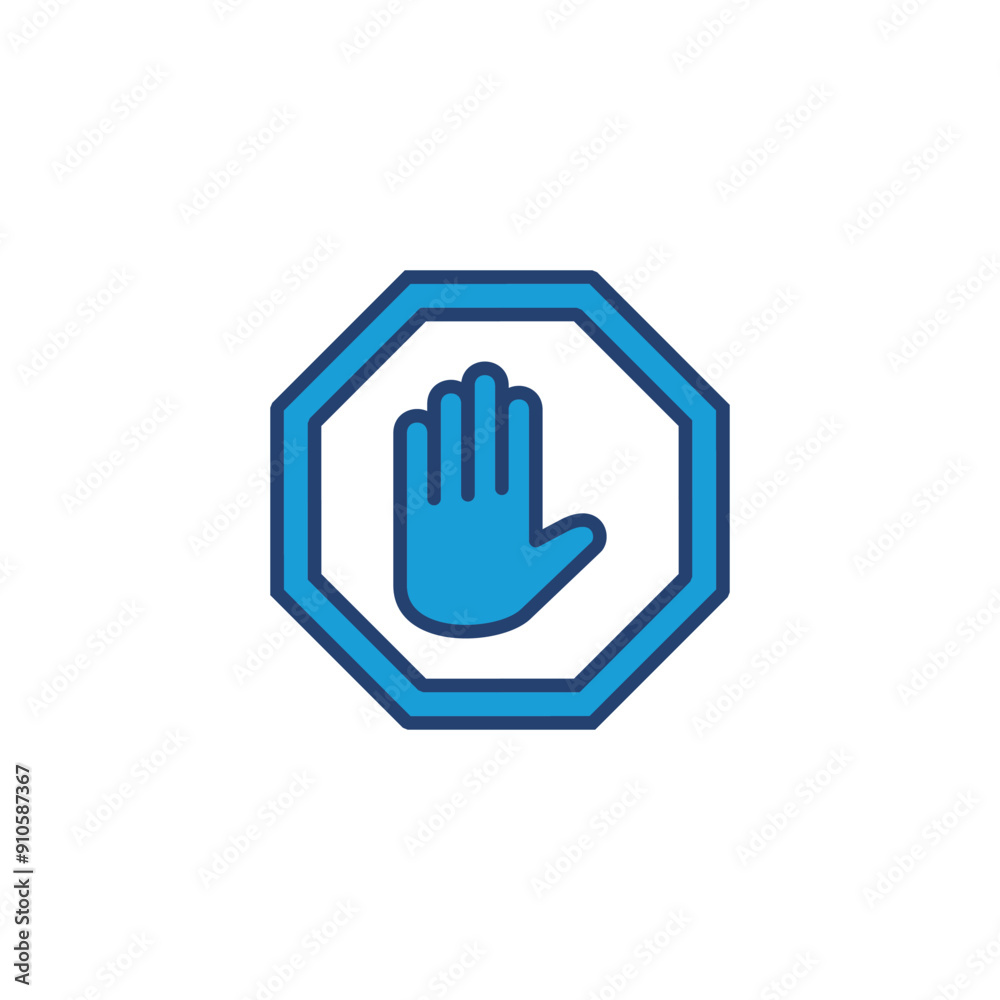 Stop icon vector. stop road sign. hand stop icon vector Stop icon vector. stop road sign. hand stop icon vector