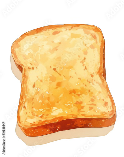Slice of Yellow Bread on Transparent Background. Fresh Bakery and Food Concepts.