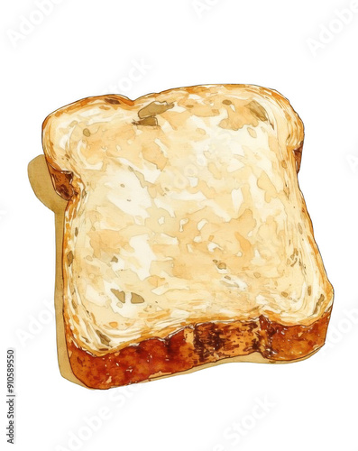 Slice of Yellow Bread on Transparent Background. Fresh Bakery and Food Concepts.