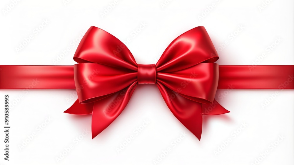 Vibrant red satin ribbon unwinds elegantly on a pure white background, featuring a beautifully rendered vector ribbon and bow, perfect for festive gift wrapping occasions. Vibrant red satin ribbon unwinds elegantly on a pure white background, featuring a beautifully rendered vector ribbon and bow, perfect for festive gift wrapping occasions.