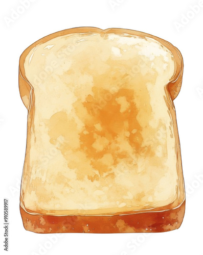 Slice of Yellow Bread on Transparent Background. Fresh Bakery and Food Concepts.