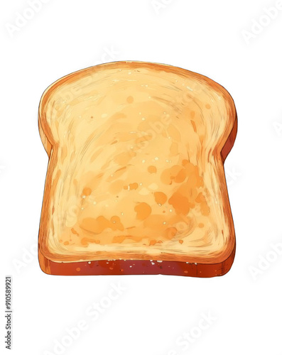 Slice of Yellow Bread on Transparent Background. Fresh Bakery and Food Concepts.
