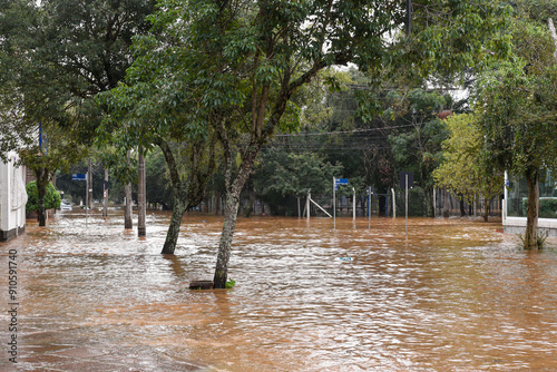Historic flood in southern Brazil. Porto Alegre, Rio Grande do Sul, May 2024.