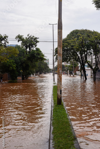 Historic flood in southern Brazil. Porto Alegre, Rio Grande do Sul, May 2024.