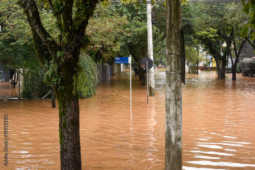 Historic flood in southern Brazil. Porto Alegre, Rio Grande do Sul, May 2024.