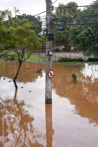 Historic flood in southern Brazil. Porto Alegre, Rio Grande do Sul, May 2024.