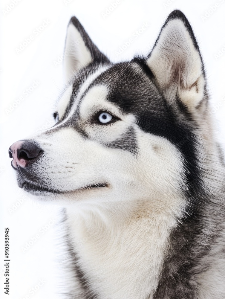 Siberian Husky dog close-up, isolated on white background Siberian Husky dog close-up, isolated on white background