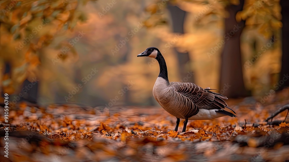 goose isolated on autumn background goose isolated on autumn background