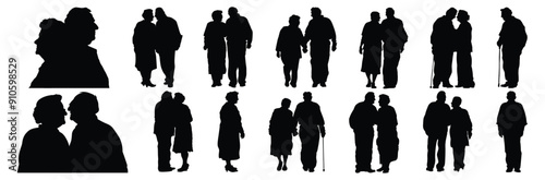 Couple silhouette set vector design big pack of illustration  and icon