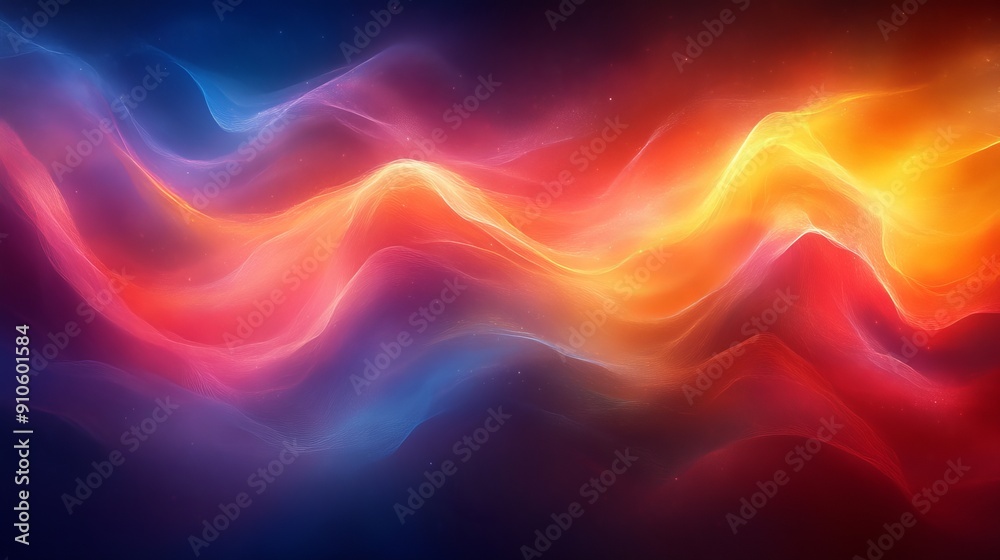Obraz premium Abstract colorful wave patterns on dark background