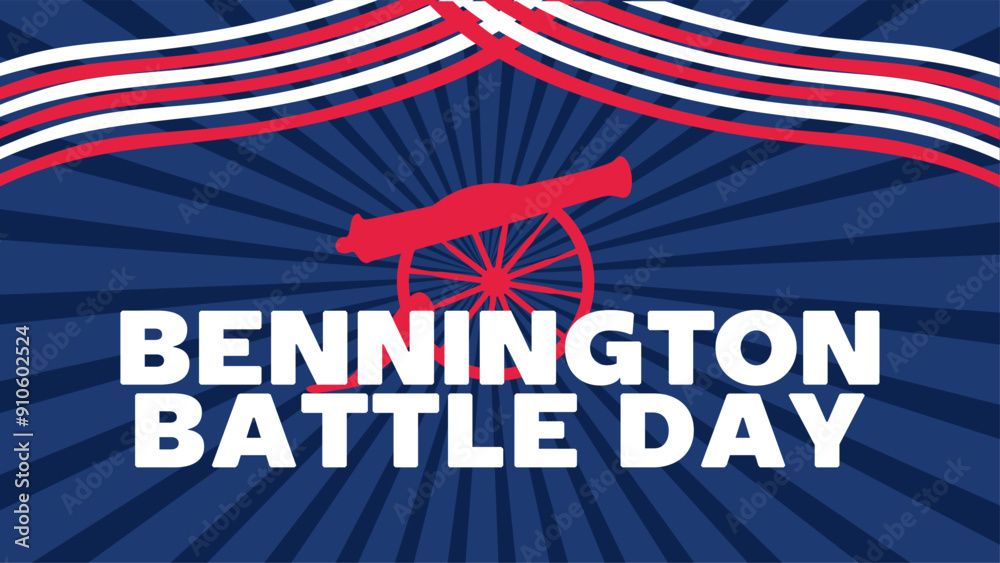 Obraz premium Happy Bennington Battle Day with the silhouette of a war cannon