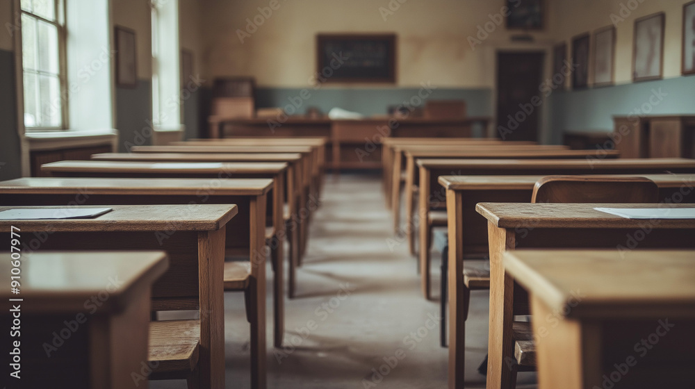 Classrom School from 90s with day light Classrom School from 90s with day light