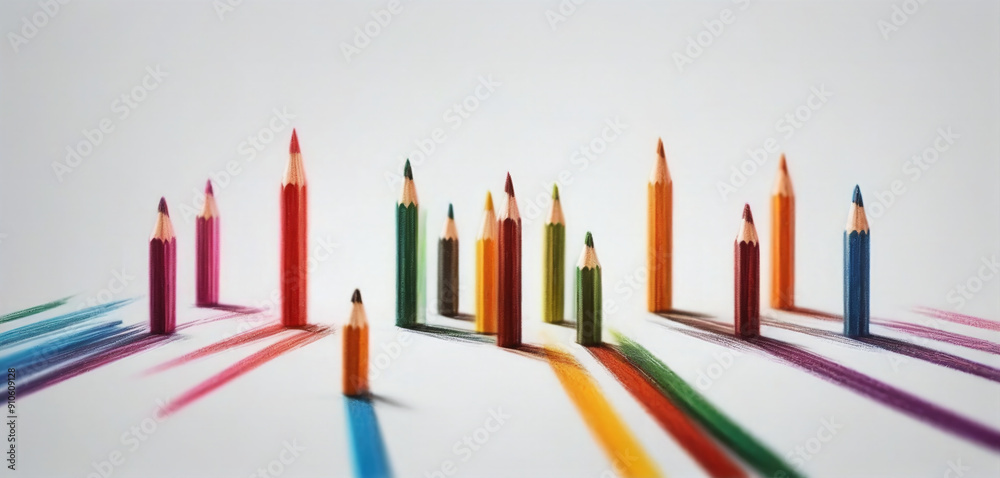 illustrative and colorful illustration of drawn crayons in bright colors illustrative and colorful illustration of drawn crayons in bright colors