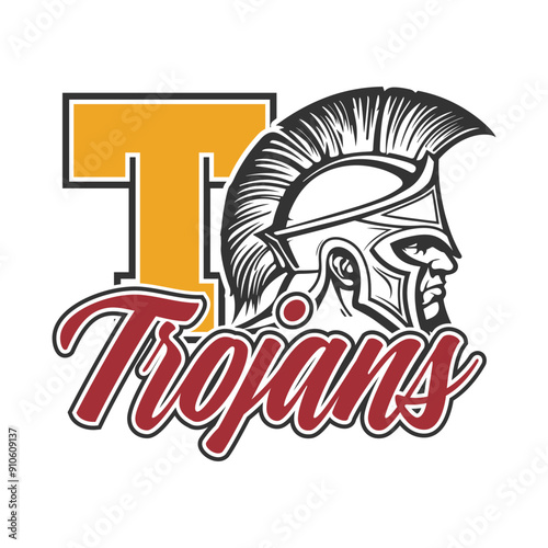 Trojans Illustration Clip Art Design Shape. Mascot Silhouette Icon Vector.