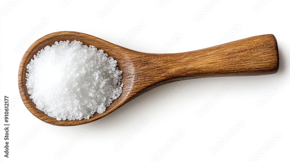 Wooden Spoon with White Granulated Sugar Wooden Spoon with White Granulated Sugar