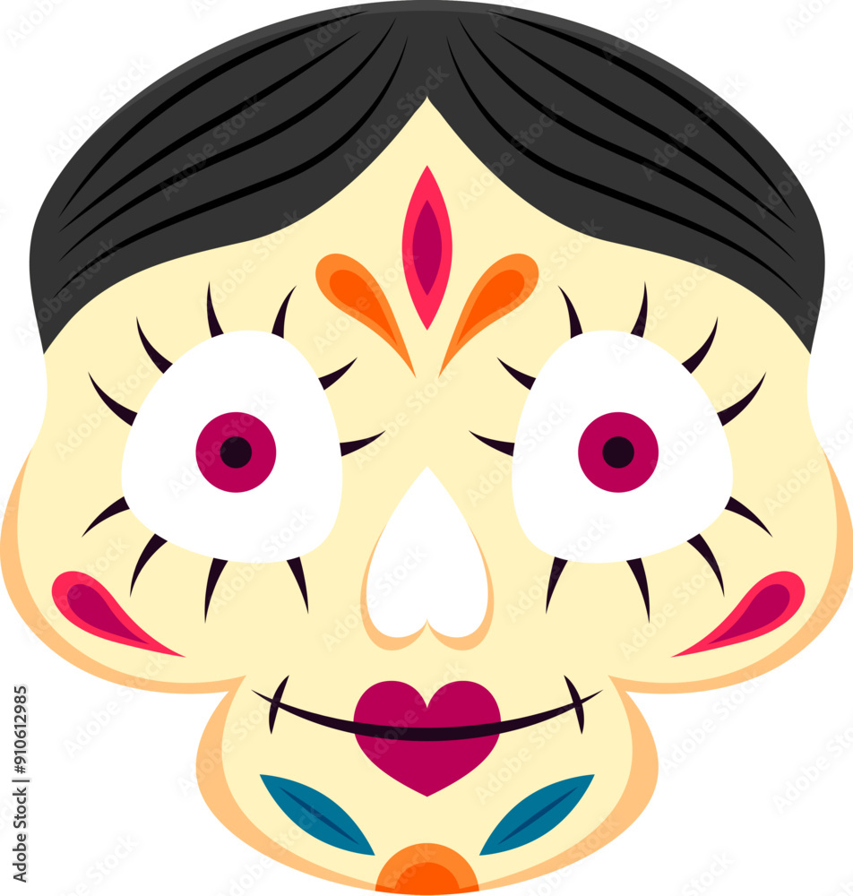 Day of the Dead Mexican ornate skull. Hispanic culture holiday death face icon, Mexican Dia de Los Muertos skeleton head or Mexico Halloween celebration sugar calavera skull vector tattoo or icon Day of the Dead Mexican ornate skull. Hispanic culture holiday death face icon, Mexican Dia de Los Muertos skeleton head or Mexico Halloween celebration sugar calavera skull vector tattoo or icon