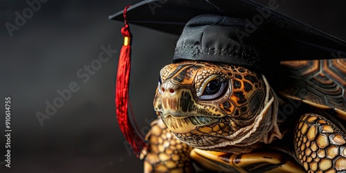 turtle wearing gradution cap photo