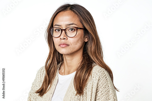Portrait of a Young Woman Wearing Glasses