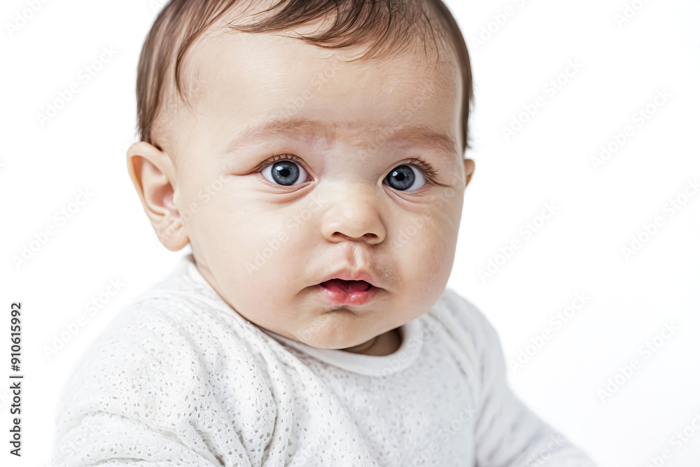 Portrait of a Baby Girl with Big Blue Eyes Portrait of a Baby Girl with Big Blue Eyes