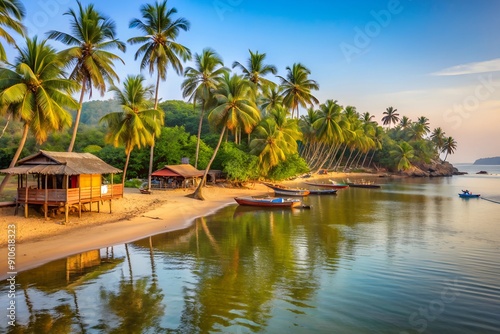 beach with palm trees