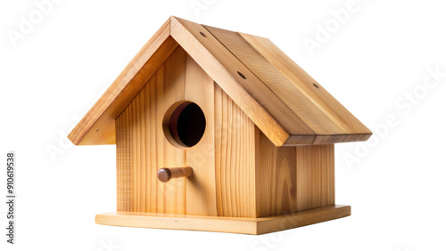 "Wooden birdhouse isolated on transparent background"