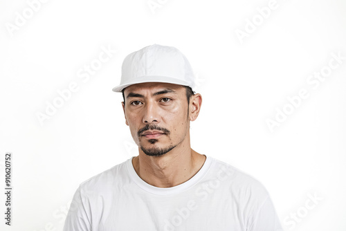 Wallpaper Mural Serious Man in White Cap and T-Shirt Torontodigital.ca