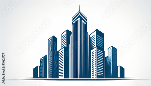 Building city logo. A city building apartment tall hi-rise logo icon