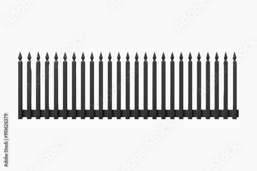 Black iron fence with spikes