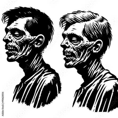 Zombie Silhouette Creep Graphic Scary Halloween
