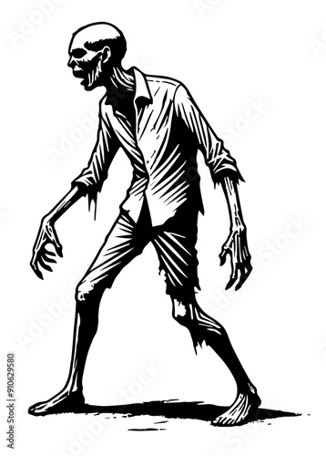 Zombie walking dead man