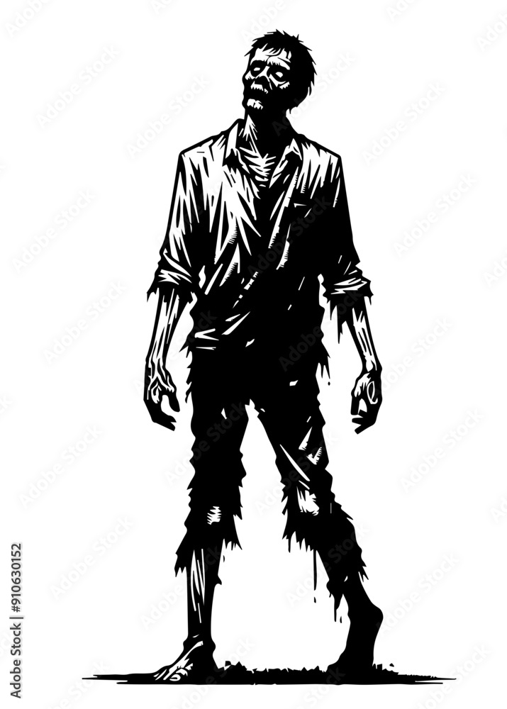 Fototapeta premium Zombie Man Walking Graphic