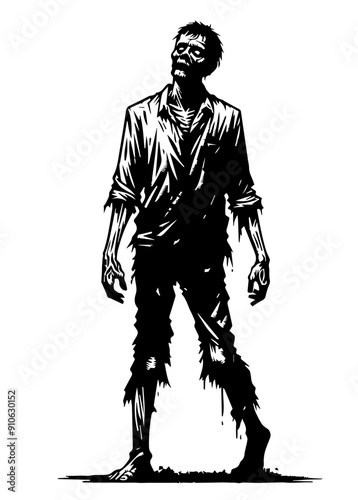 Zombie Man Walking Graphic