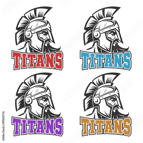 Titans Illustration Clip Art Design Shape. Mascot Silhouette Icon Vector.