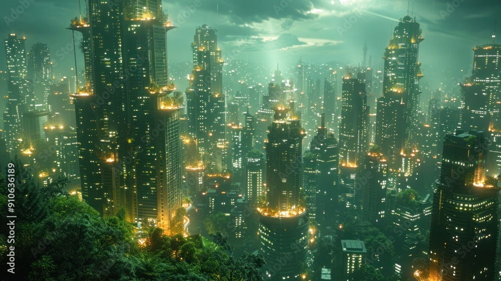 Futuristic Cityscape at Night Futuristic Cityscape at Night