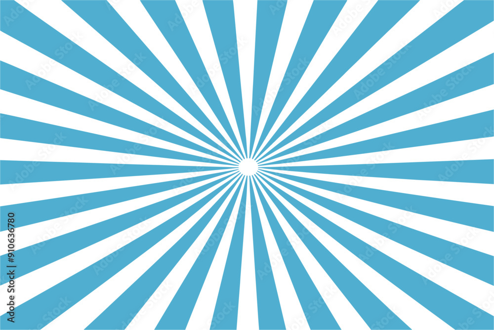Fototapeta premium Blue sunburst abstract background, Blue and white sunburst retro background, Sunburst blue stripes sun rays background, Blue and white vintage retro sunburst abstract background