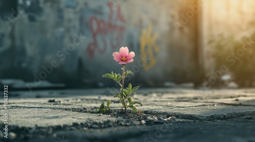 A Single Flower in the Concrete Jungle