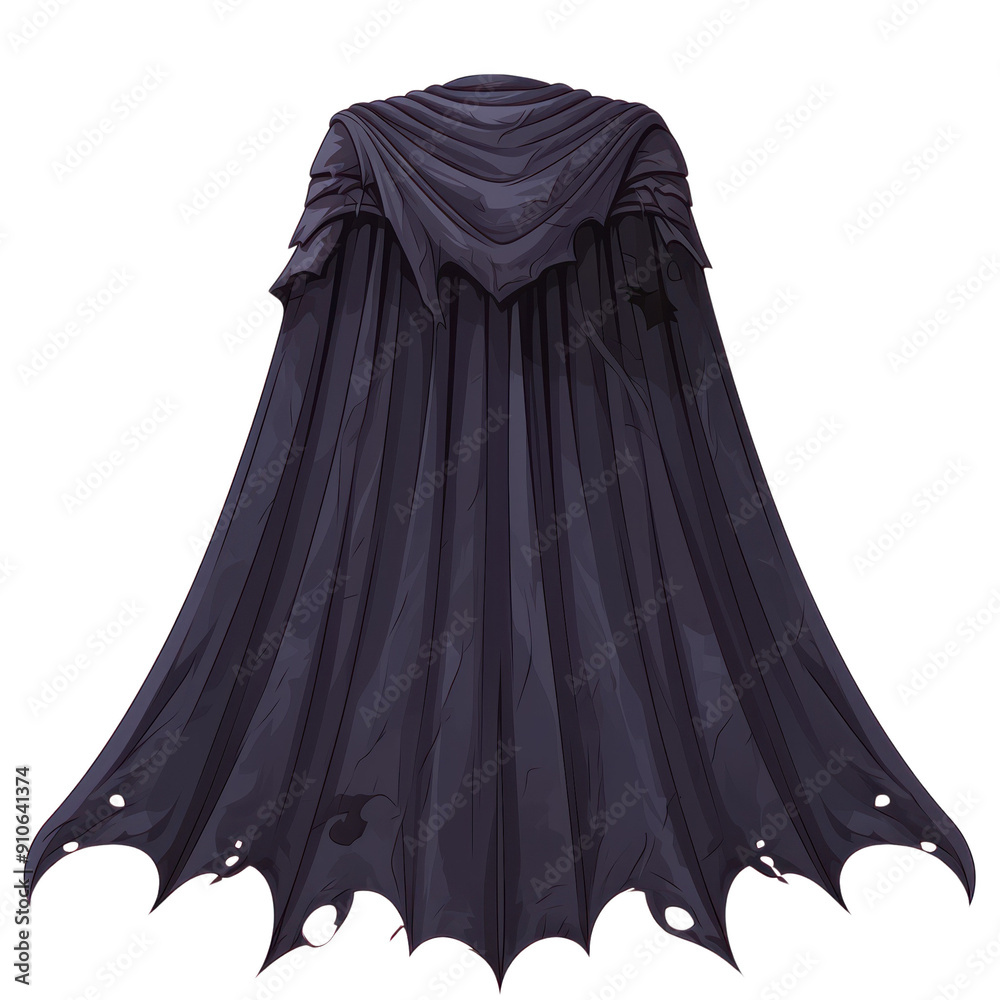 A dark, flowing cloak with a mysterious aura, perfect for adding an element of intrigue to costumes or artwork. transparent background A dark, flowing cloak with a mysterious aura, perfect for adding an element of intrigue to costumes or artwork. transparent background