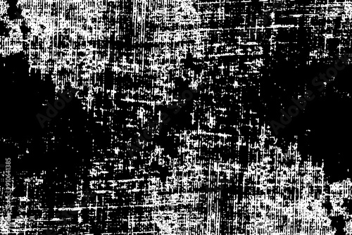 Distressed overlay texture of weaving fabric, cloth knitted. Grunge black and white abstract monochrome background.