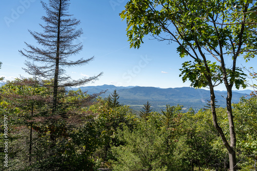 A beautiful view of mountains in White Mountain National Forest.