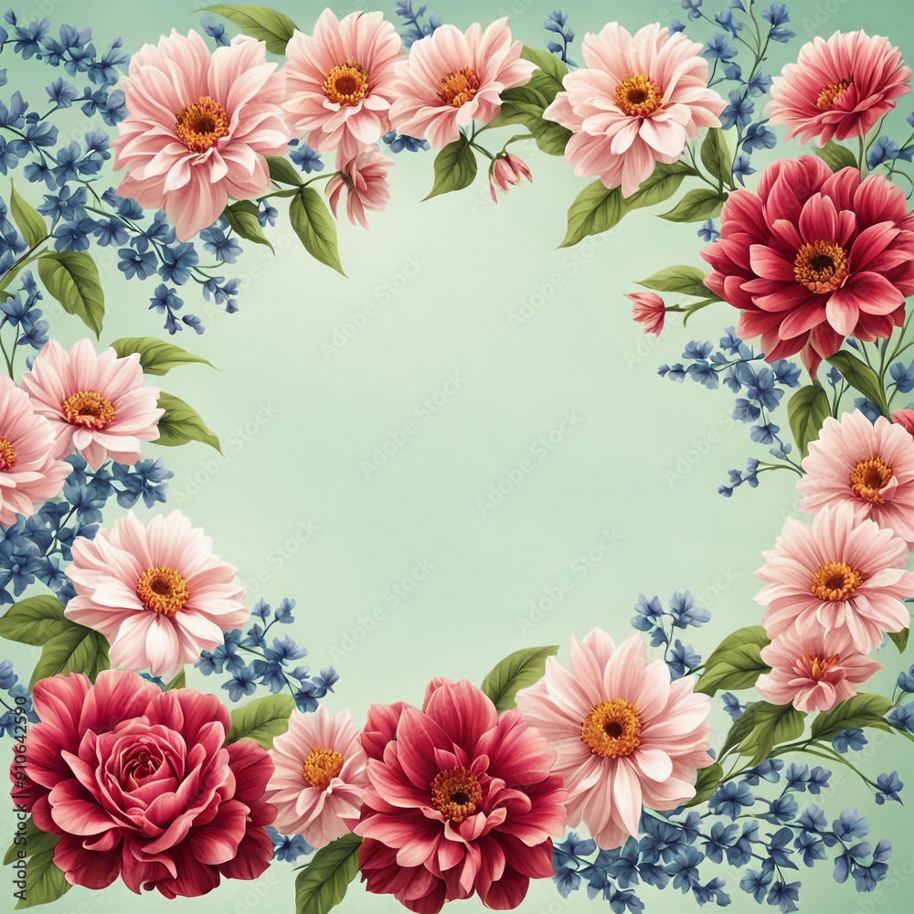 Flower frame or border design with new style Flower frame or border design with new style